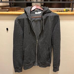 Topman Charcoal Full-Zip Hoodie M